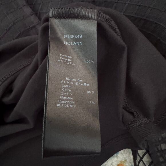 Anne Fontaine Black Geometric Printed‎ Sheer Nolann Blouse Oversized  Sz 44 US12 - Picture 7 of 8